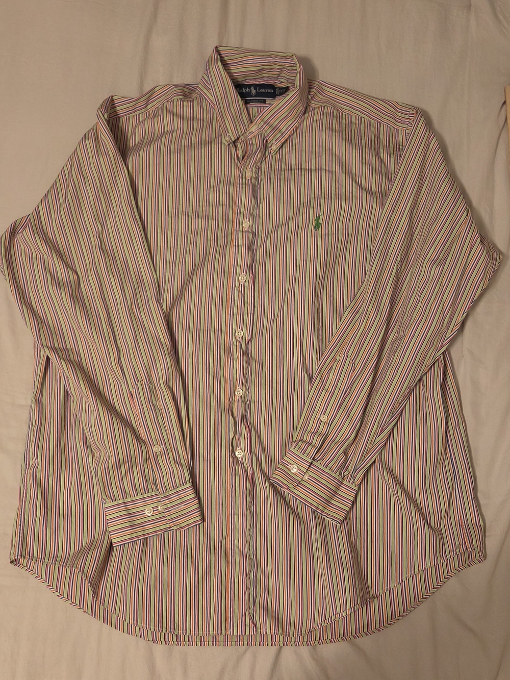 Polo Ralph Lauren Classic Fit Multi-Color Striped Button-Up Shirt - Size 17 XL